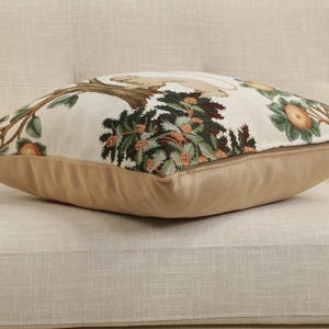 Lion Pheasant Tapestry Throw Pillow Cushion Cover: French Jacquard Woven Medieval (19x19 Inch) image 5
