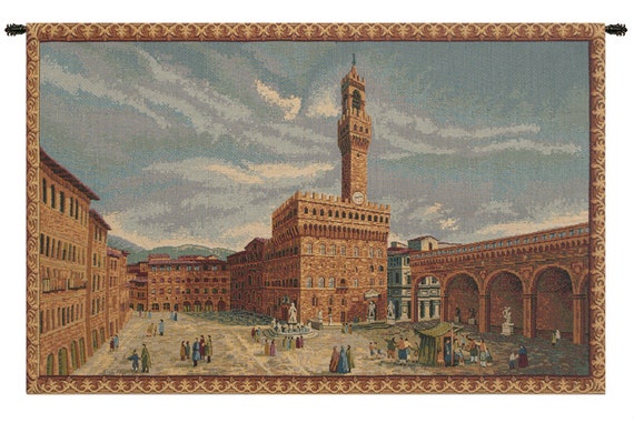 Palazzo Vecchio Tapestry: Woven Italian Town Hall Wall Decor
