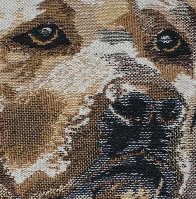Yellow Labrador Tapestry Cushion Cover: Belgian Jacquard Woven Pillow (16x16 inch) image 9