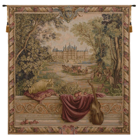 Verdure au Chateau Tapestry: French Royal Residence Woven Wall Art