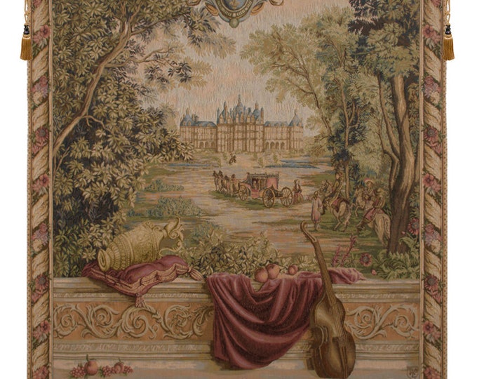 Verdure au Chateau Tapestry: French Royal Residence Woven Wall Art