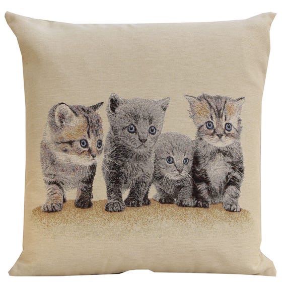 Kitten Tapestry Pillow Cover: Woven Throw Pillow Case (18x18 inch)