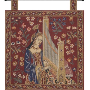 Louie, with Loops European Tapestry Wall Hanging - Woven Wall Hanging Tapestry - Decorative Fine Art Wall Hanging - Medieval Wall Art Décor