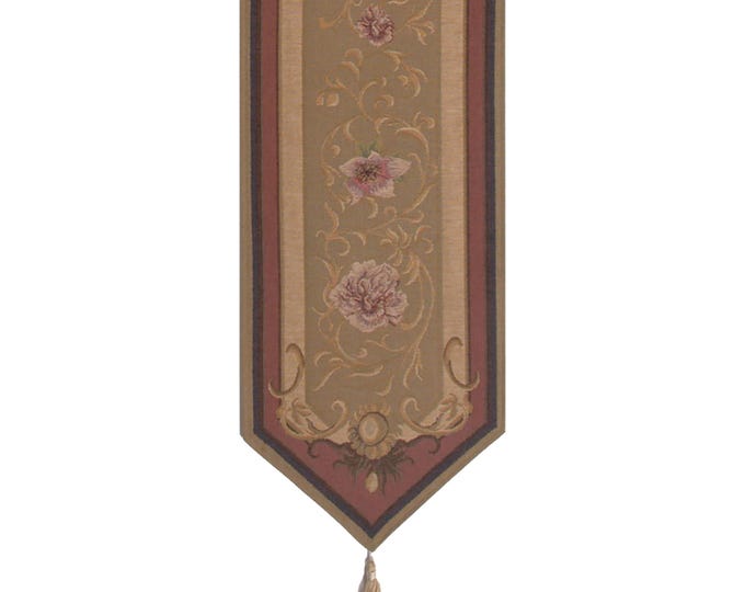Floral Tapestry Table Runner: Jacquard Woven European Decor, 14x70