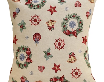 Vintage-Inspired Nora Floral Tapestry Cushion Cover for Sofa, Bed, and Home Decor