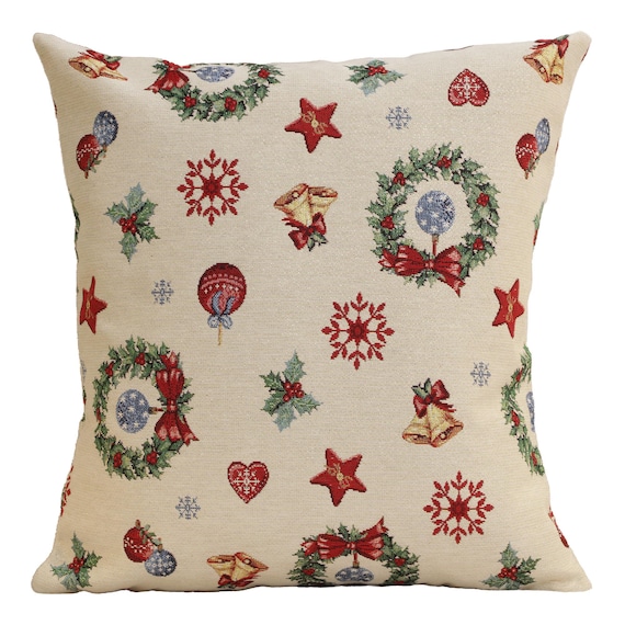 Vintage-Inspired Nora Floral Tapestry Cushion Cover for Sofa, Bed, and Home Decor