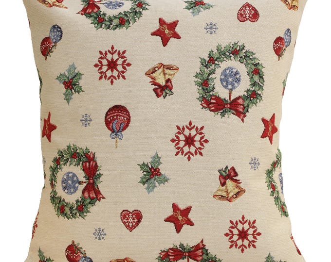 Vintage-Inspired Nora Floral Tapestry Cushion Cover for Sofa, Bed, and Home Decor