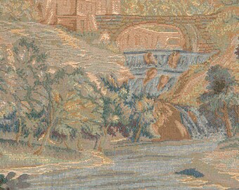 フランスの風景タペストリー：織りジャカード壁掛け（74 x 30インチ
