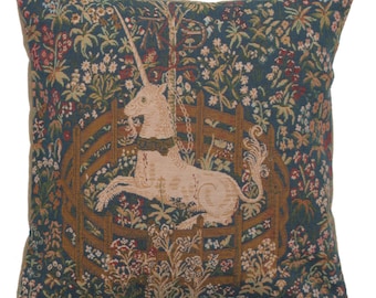 La Licorne Captive Tapestry Cushion Covers, Unicorn Art Pillow Cover, 19x19,  Millefleur Art Pillow Cover, Throw Pillow Covers for Couch