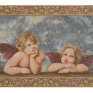 Raffaello&#39;s Angels Tapestry: Italian Jacquard Woven Wall Hanging