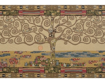 Tree of Life by Klimt I European Wall Tapestry - Medieval Jacquard Wall Art - Gustav Klimt Italian Wall Tapestry - Decorative Wall Hanging