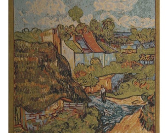 The House I European Wall Tapestry - Jacquard Woven Wall Décor Art - Van Gogh Art Gobelin Wall Hanging - Modern Decorative Wall Art