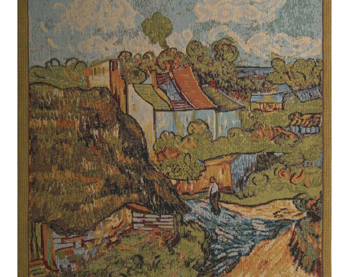Van Gogh's The House European Jacquard Woven Tapestry - Modern Gobelin Wall Art Decor Hanging