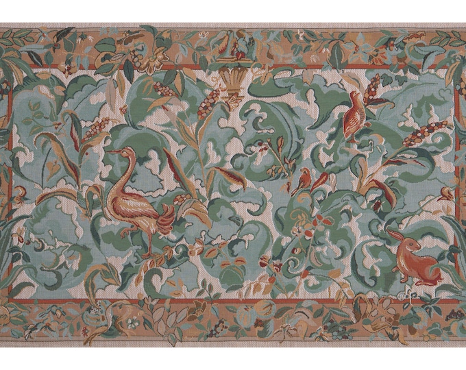 Enchanting European Floral Tapestry-Aristoloches Animals & Leaves Wall Art Decor, French Jacquard Hanging