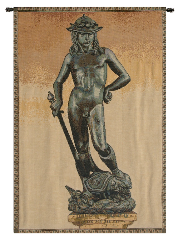 David by Donatello Tapestry: Italian Jacquard Woven Wall Art