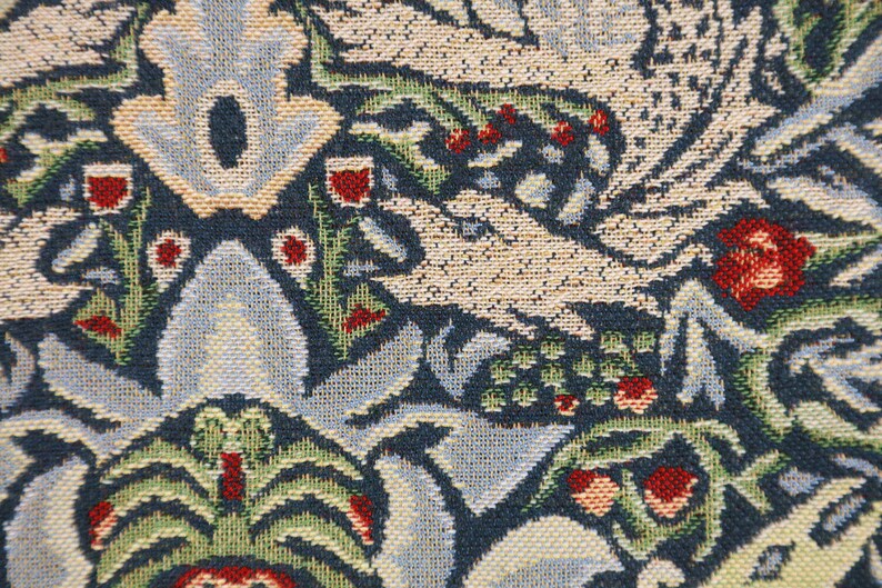 William Morris Tapestry Pillow Cover: Peacock and Dragon Woven Cushion (16x16) image 5