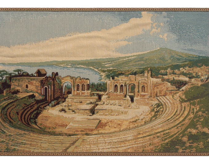 Taormina Italy Tapestry: Ancient Greek Theater Wall Decor