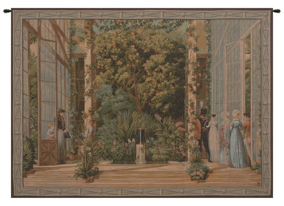 French Greenhouse Tapestry: La Grand Serre Woven Wall Art
