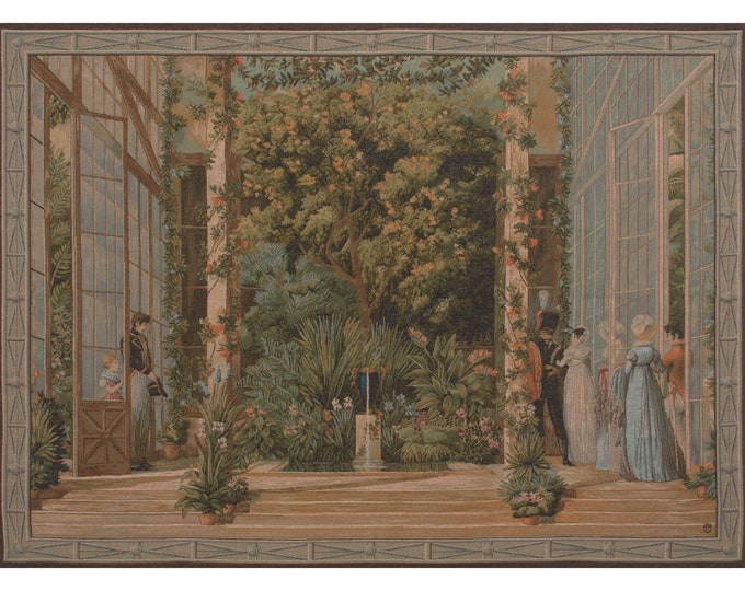 French Greenhouse Tapestry: La Grand Serre Woven Wall Art