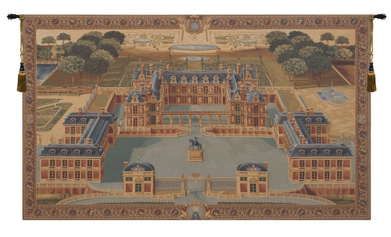 Versailles Castle Tapestry: Belgian Jacquard Woven Wall Hanging (27x46 inch)