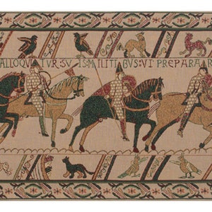 Bayeux William's Troops European Wall Tapestry - Medieval Tapestry Wall Décor Art - Decorative Wall Art - Horse Lover Wall Hanging