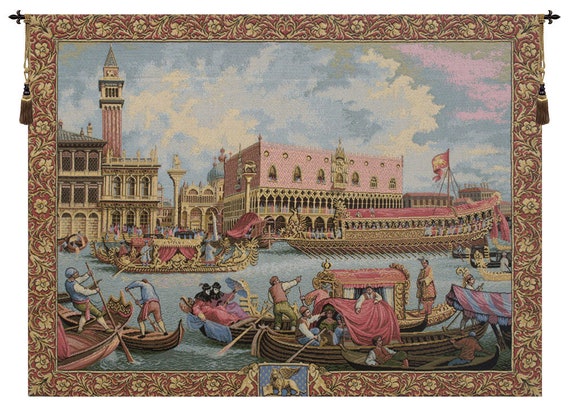 Bucintoro Tapestry: Italian Jacquard Woven Coastal Wall Art