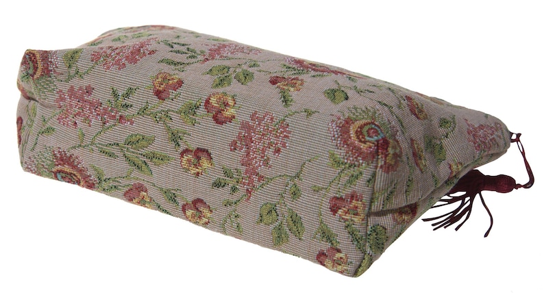 French Woven Tapestry Handbag: Floral Brocade Purse, Elegant Cotton Accessory image 4