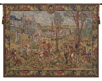 Vieux Brussels European Wall Tapestry - Belgian Tapestry Wall Hanging - Unique Wall Décor Art - Medieval Decorative Wall Art