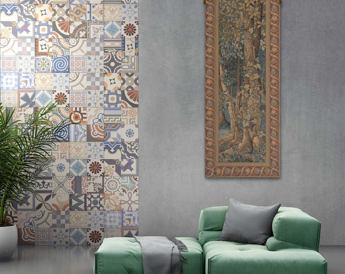 Belgian Jacquard Wall Tapestry Underwood European Design 65x26 Inch Woven Art Hanging Decor