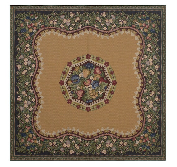 William Morris Fruit Medley Tapestry Throw: Belgian Woven Cotton Blanket