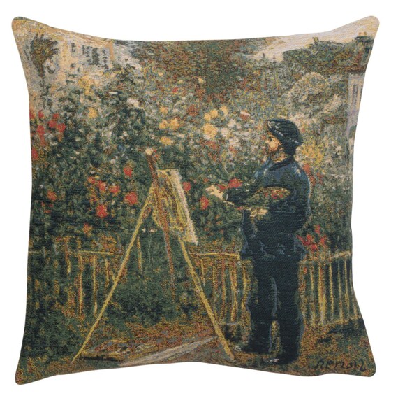 Monet Painting Tapestry Pillow Cover: Belgian Woven Cushion (18x18)