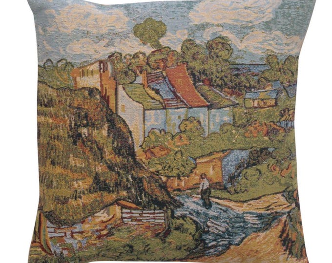 Van Gogh Tapestry Pillow Cover: Belgian Woven Art Decor (16x16 inch)