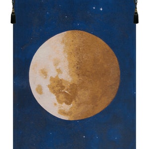 Moon Tapestry: E. Noirmain Art, Celestial Woven Wall Hanging