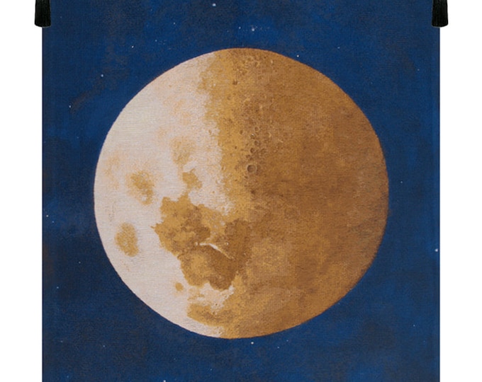 Moon Tapestry: E. Noirmain Art, Celestial Woven Wall Hanging
