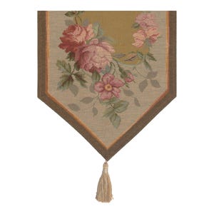 Camino de mesa de tapiz jacquard con rosas florales francesas - Decoración elegante para el hogar 33x14