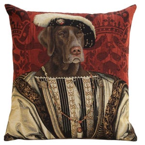 Belgian Tapestry Cushion Cover: Chien Francois Premier Dog Portrait Pillow