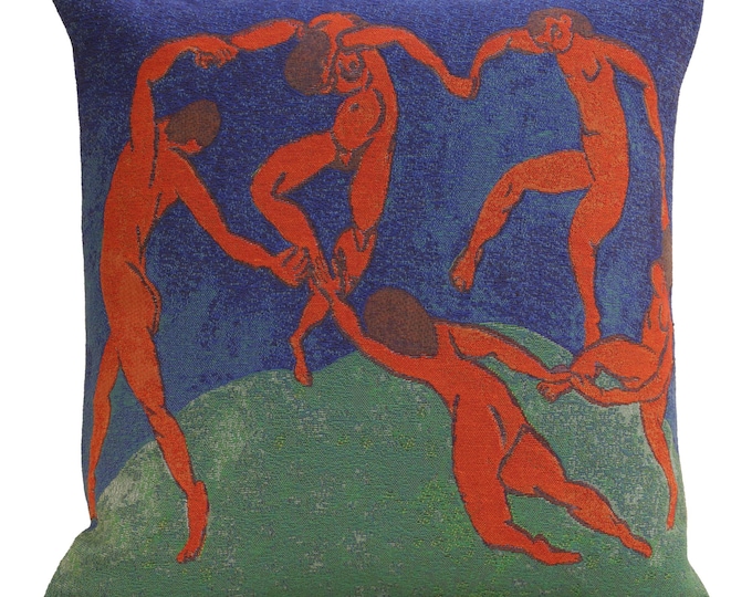 La Danse Matisse Tapestry Cushion Cover, Belgian Woven Pillow 18x18in