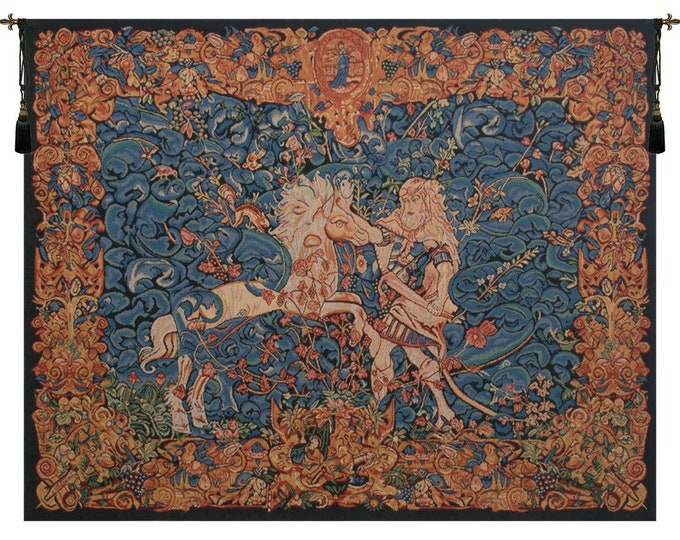 The Labors of Hercules European Wall Tapestry - Floral Wall Décor Art - Gobelin Wall Tapestry Hanging - Medieval Modern Decorative Wall Art