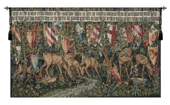 Verdure Reindeer Medieval European Tapestry - Woven Belgian Jacquard Wall Hanging Art Decor