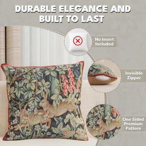 Two Hares in a Forest Tapestry Pillow Cover – William Morris Cushion Cover – Decorative Throw Pillows Case for Couch