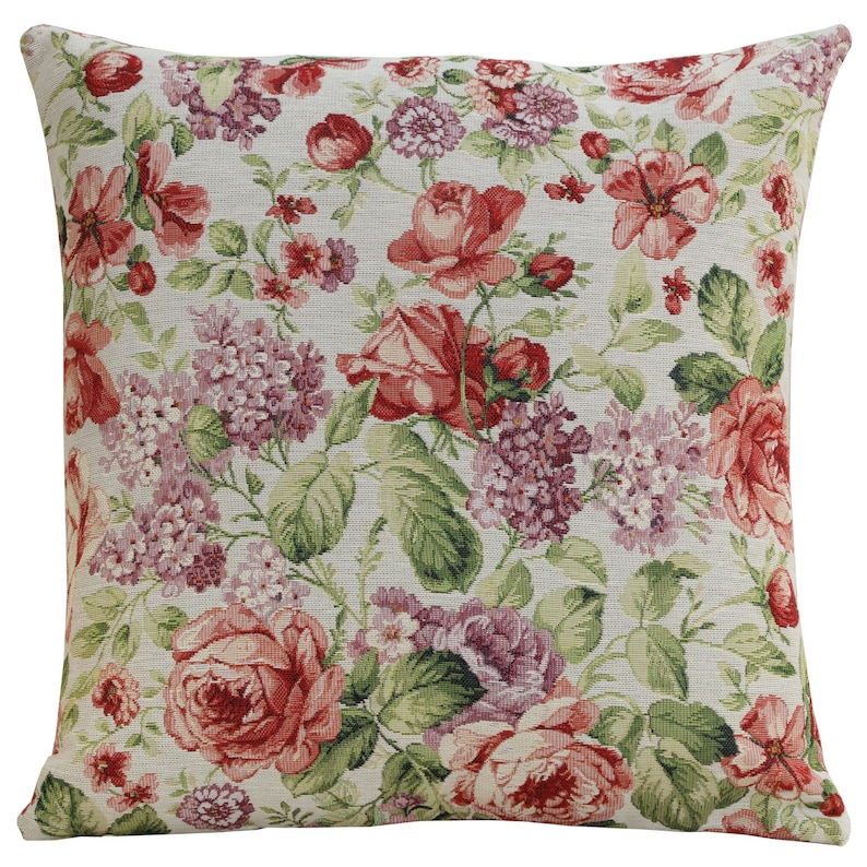BelgianWallTapestry Camellia Floral Tapestry Throw Pillow Cover