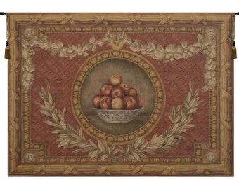 Vase Empire European Wall Tapestry - Medieval French Wall Décor Art - Floral and Fruits Decorative Wall Art - Woven Jacquard Wall Hanging