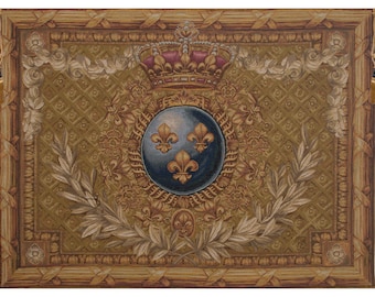 Courronne Empire European Wall Tapestry - Decorative Medieval Wall Hanging - Jacquard French Wall Tapestry - Fleur De Lys Woven Wall Art