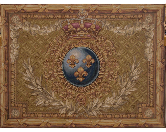 Fleur De Lys French Tapestry: Medieval Woven Wall Art (44x58 inch)