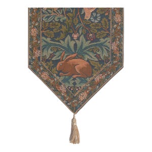 William Morris Jacquard Table Runner: Brother Rabbit Design, Woven in France