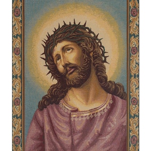 Christ&#39;s Thorns Coronation Tapestry: Woven Italian Religious Wall Art