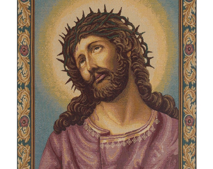 Christ's Thorns Coronation Tapestry: Woven Italian Religious Wall Art