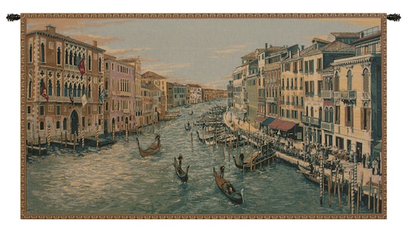 Grand Canal Tapestry: Italian Jacquard Woven Wall Hanging (36x54 inch)