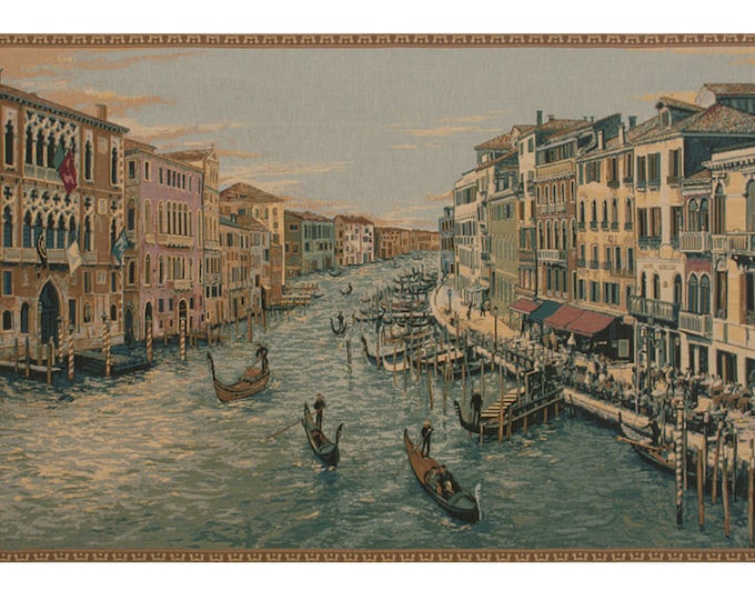 Grand Canal Tapestry: Italian Jacquard Woven Wall Hanging (36x54 inch)