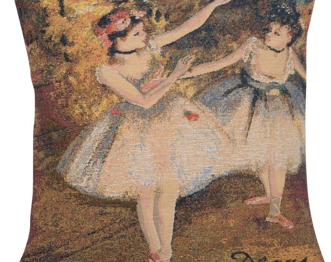 Degas Dancers Tapestry Cushion Cover: Woven Art Pillow (18x18 inch)